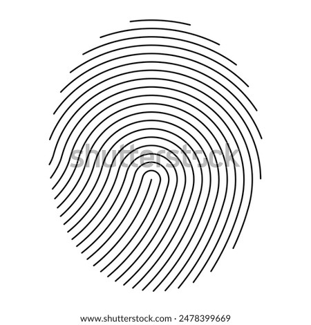 Fingerprint vector icon. Personal id identity. Press finger, scan for safety. Unique touch id. Individual fingertip.
