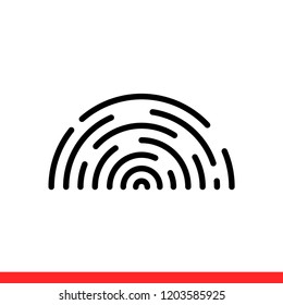 Fingerprint vector icon, scan symbol. Simple, flat design for web or mobile app
