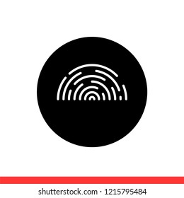 Fingerprint vector icon, scan symbol. Simple, flat design for web or mobile app