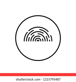 Fingerprint vector icon, scan symbol. Simple, flat design for web or mobile app