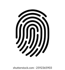 Fingerprint vector icon, security symbol. Simple, flat design for web or mobile app