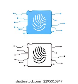 conjunto de iconos vectoriales de huellas digitales. seguridad biométrica. ilustración de huellas digitales para elementos de diseño, icono, aplicación, página de inicio, seguridad de la aplicación. tecnología.