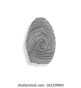 fingerprint vector icon with shadow