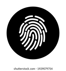 Fingerprint vector icon. Touch ID icon isolated on white background. ID app icon. Vector icon for web site, app or multimedia. UI UX.