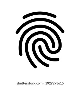 Fingerprint vector icon. Touch ID icon isolated on white background. ID app icon. Vector icon for web site, app or multimedia. UI UX.