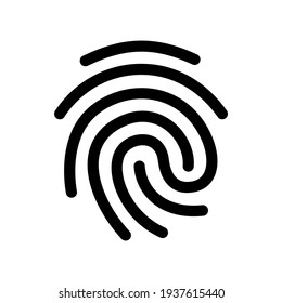 Fingerprint vector icon. Touch ID icon isolated on white background. ID app icon. Vector icon for web site, app or multimedia. UI UX.