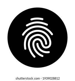 Fingerprint vector icon. Touch ID icon isolated on white background. ID app icon. Vector icon for web site, app or multimedia. UI UX.