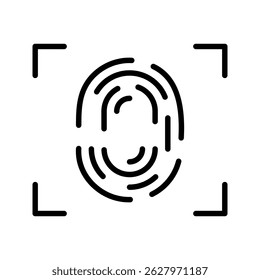 Fingerprint vector icon. Touch ID icon isolated on white background. ID app icon. Vector icon for website, app or multimedia.