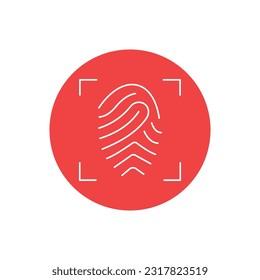 Icono de vectores de huellas digitales con colores de fondo de moda que pueden editar o modificar fácilmente 