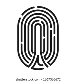 Fingerprint vector icon.Black vector icon isolated on white background fingerprint .