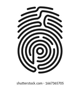 Fingerprint vector icon.Black vector icon isolated on white background fingerprint .