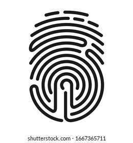 Fingerprint vector icon.Black vector icon isolated on white background fingerprint .