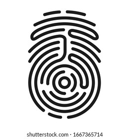 Fingerprint vector icon.Black vector icon isolated on white background fingerprint .