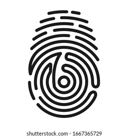 Fingerprint vector icon.Black vector icon isolated on white background fingerprint .