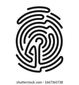 Fingerprint vector icon.Black vector icon isolated on white background fingerprint .