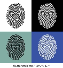  Fingerprint vector icon.Black, white, grey, blue vector icon isolated on white background fingerprint free vector