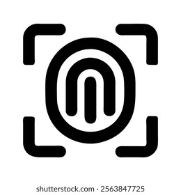 Fingerprint vector icons Black, line style, on white background. 