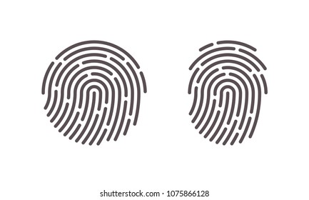 Fingerprint vector icons for finger print scan or security logo