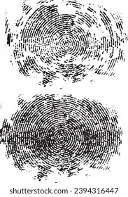 fingerprint vector illustration, Black and white brush stroke  frame on white background. Vector illustration. Vector grunge circle. Ink square stroke on white background. Vector grunge circle