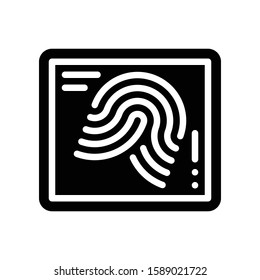 Fingerprint vector illustration, Future technology solid design icon