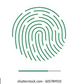 Fingerprint Vector Illustration. ID App Icon