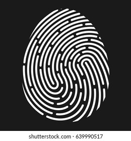 Fingerprint vector illustration. ID app icon. 
