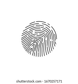 Fingerprint vector illustration. Identification icon.