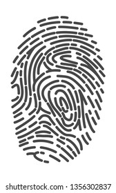 Fingerprint. Vector illustration. Isolated on a white background.