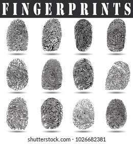 fingerprint vector illustration. fingerprint scan