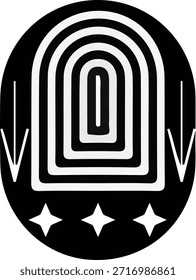 Logotipo de estilo de Ilustración vectorial de huellas dactilares