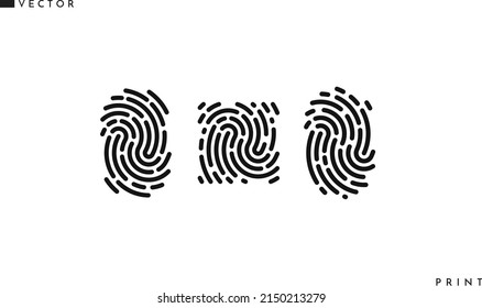 Fingerprint vector. Isolated icons on white background