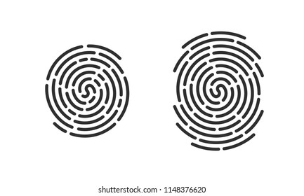 Fingerprint vector line art icons for finger print scan or security logo design