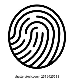 Fingerprint Vector Line Icon Design