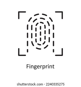 Fingerprint Vector Outline Icon Design illustration. Law Enforcement Symbol on White background EPS 10 File