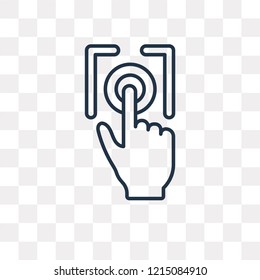 Fingerprint vector outline icon isolated on transparent background, high quality linear Fingerprint transparency concept can be used web and mobile