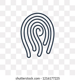 Fingerprint vector outline icon isolated on transparent background, high quality linear Fingerprint transparency concept can be used web and mobile