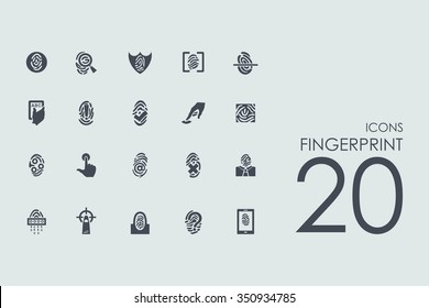 fingerprint vector set of modern simple icons