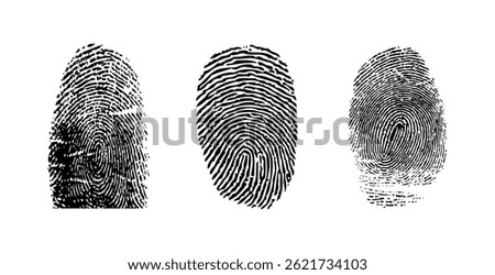 Fingerprint Vector Set on Black Colour