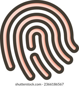 Fingerabdruck-Vektordick-Linie ausgefülltes Farbsymbol für persönliche und kommerzielle Nutzung.
