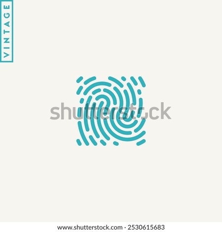 Fingerprint vintage style. Unique fingerprint vector