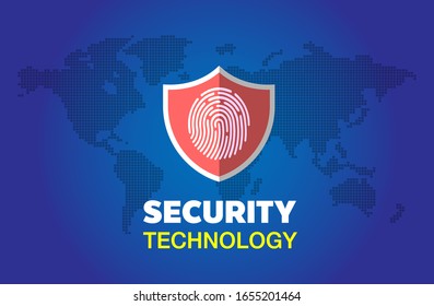 Fingerprint world network security flat 