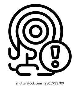 Fingerprinting error icon outline vector. Id scanner. Criminal touch