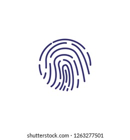 Fingerprinting line icon. Fingerprint illustration on white background. Security concept. Vector illustration can be used for topics like security, technology, modern, computer system