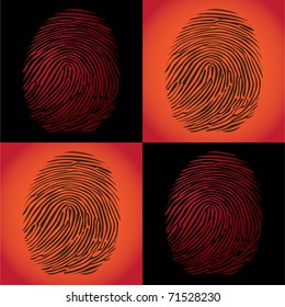 fingerprints detailed illustration pop art style