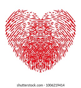 Fingerprints heart - stock vector