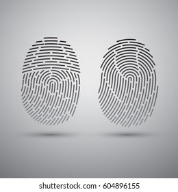 Fingerprints isolated on grey background. Vector illustration