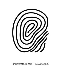 Fingerprints isolated on white background. Traces of human fingers. Method of scanning biometric touch ID, person identification. Vector illustration.