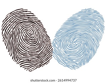 Fingerprints on a white background, isolated illustration.Fingerprints on a white background, isolated illustration.