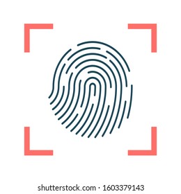 Fingerprints,Cyber security concept. Digital security authentication concept. Biometric authorization. Identification