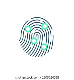 Fingerprints,Cyber security concept. Digital security authentication concept. Biometric authorization. Identification